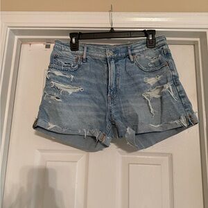 American Eagle Outfitters Light Blue Distressed Jean Shorts